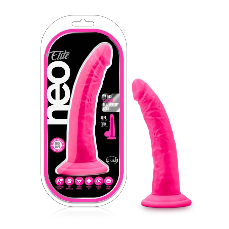 Neo Elite - 7.5'' Dual Density Cock - Pink